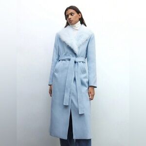 Chic Women's Light Blue Trench Coat